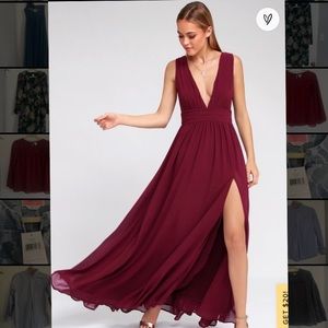 Lulus Burgundy Maxi Dress - M - like new
